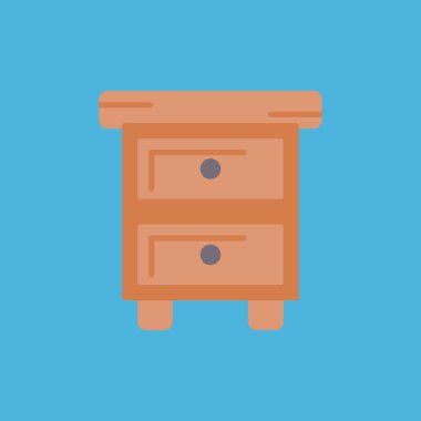 Mobilya yassı ikonu. Vektör çizimi. Renkli düz biçim