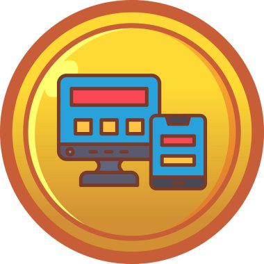 Modern bilgisayar simgesinin vektör illüstrasyonu