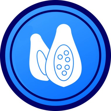 Mavi ve beyaz yuvarlak simgenin gösterimi