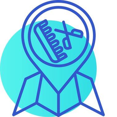 Mavi ve beyaz bir ikonun vektör illüstrasyonu