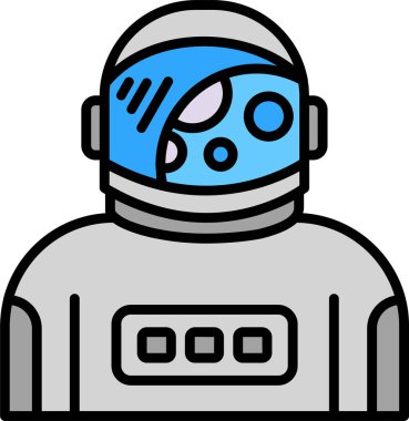 astronot astronot uzay adamı simgesi doldurulmuş ana hatlar biçiminde