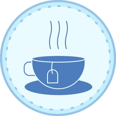 Bir fincan çay ikonu vektör illüstrasyonu