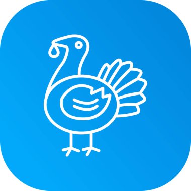 Mavi arka planda izole edilmiş hindi simgesi. Hindi. Hindili hindi günü. Hindi. vektör.