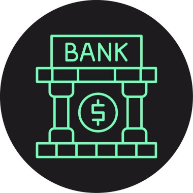Banka Daire bina yuvarlak vektör simgesi