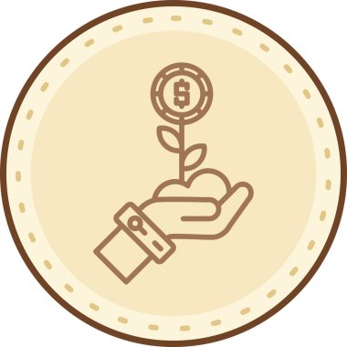 El simgesi vektör illüstrasyonlu para