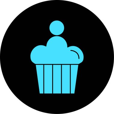 cupcake ikonu vektör illüstrasyonu