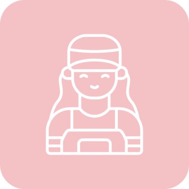 Kadın. Web simgesi basit illüstrasyon