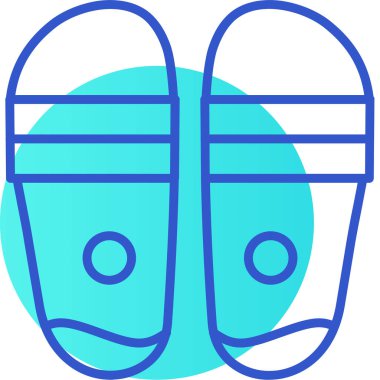 Bir çift mavi terliğin vektör çizimi