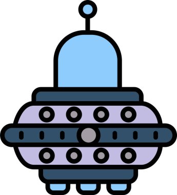 Uzay gemisi simgesi. Vektör çizim