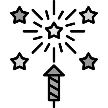 Havai fişek gösterisi simgesi ana hatlarıyla