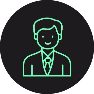 Avatar man simgesi, vektör illüstrasyonu