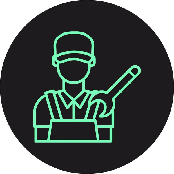 Mekanik simge, vektör illüstrasyonu basit tasarım