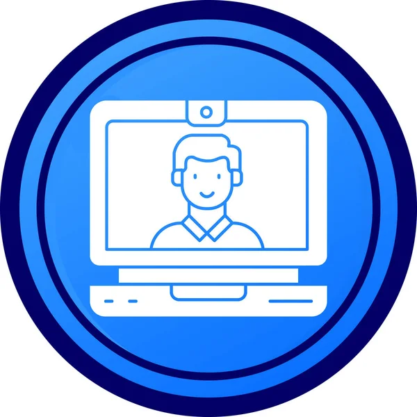 Bilgisayar monitörü olan bir adamın vektör çizimi