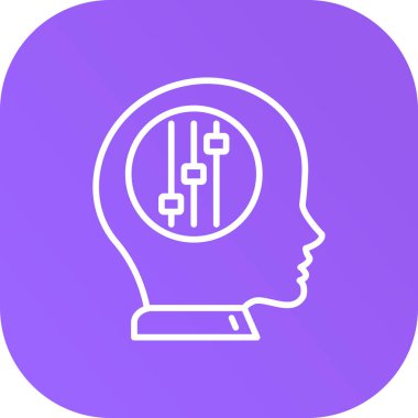 Beyni olan bir insan kafası. Beyni olan bir daire içinde.