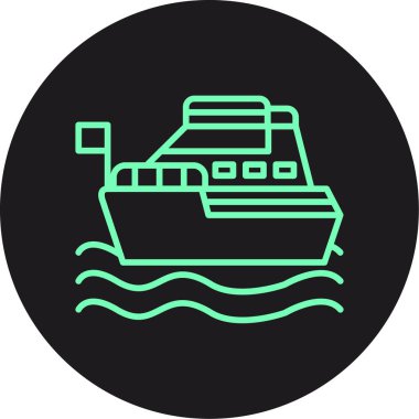 Gemi simge vektör web ve mobil uygulaması tasarımı, gemi logo kavramı için izole üzerinde beyaz arka plan