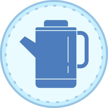 Mavi bir çaydanlık simgesinin vektör çizimi