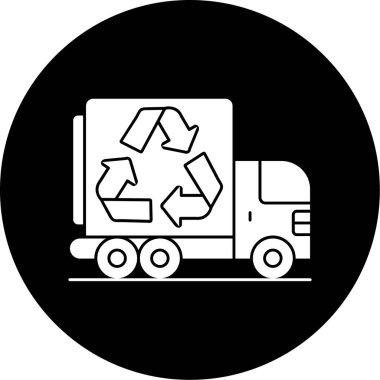 Moda tarzında izole edilmiş çöp kamyonu simgesi