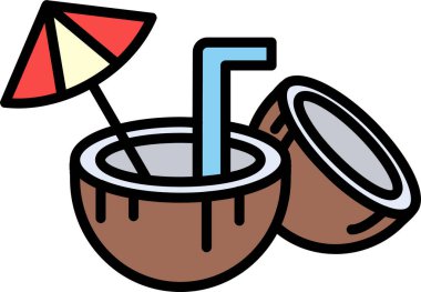 Plaj kokteyli ikonu, taslak tarzı