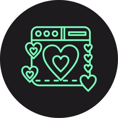 vektör kalp simgesi, basit illüstrasyon