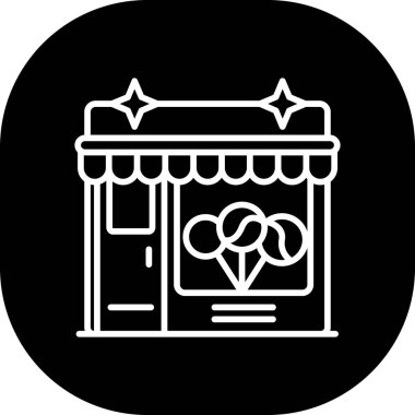 Bir dükkan simgesinin vektör illüstrasyonu