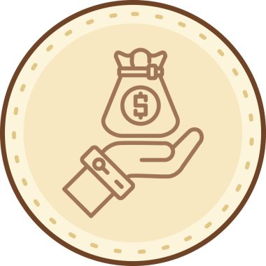 Para simgesi, vektör illüstrasyonu