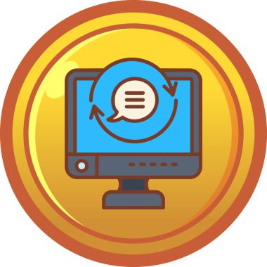 Geribildirim döngü simgesi, vektör illüstrasyonu basit tasarım