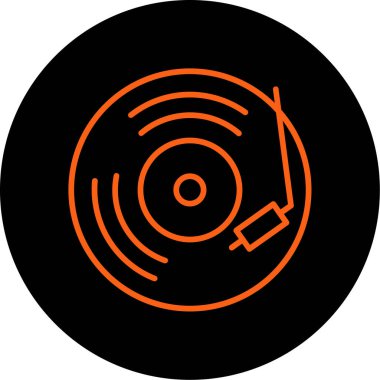 Vynil simge, vektör illüstrasyonu basit tasarım