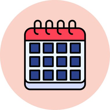 Takvim vektör simgesi modern basit vektör illüstrasyonu, kişisel ve ticari