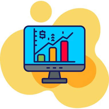 Analiz çizelgesi simgesi özet analitik grafik vektör rengi düz izole