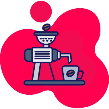 Kahve makinesi simgesi, vektör illüstrasyonu