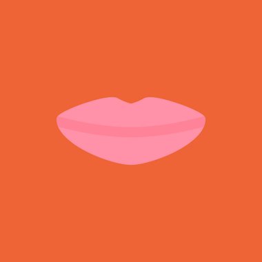 Pembe arkaplandaki kırmızı dudakların vektör çizimi.