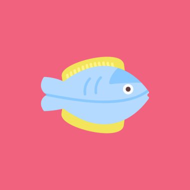 Balık ikonu düz. Balıkların vektör çizimi. izole.