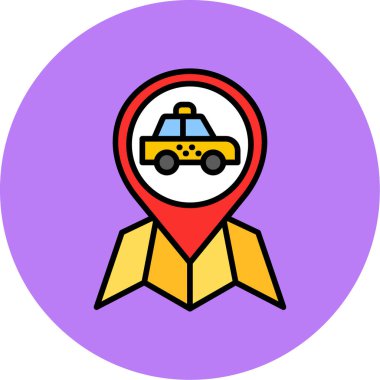 Taksiyle. Web simgesi basit illüstrasyon