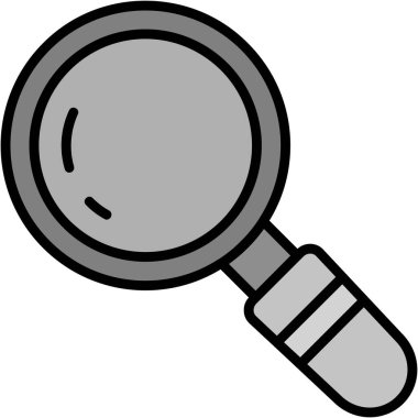 Beyaz arka planda büyüteç, illüstrasyon, vektör.