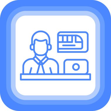 Çağrı merkezi simgesi. Web için müşteri hizmetleri vektör simgesinin özet çizimi.