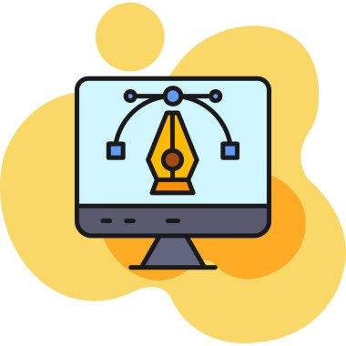 monitör simgesi, modern tasarım illüstrasyonu