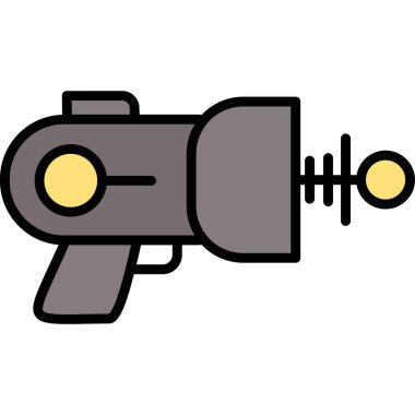 Lazer silah simgesi, vektör illüstrasyonu basit tasarım