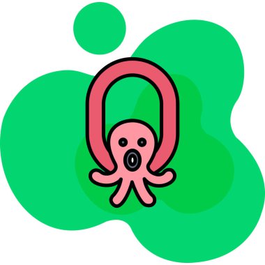 Ahtapot. Web simgesi basit illüstrasyon