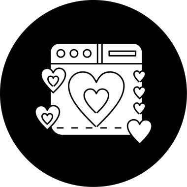 Aşk. Web simgesi basit illüstrasyon