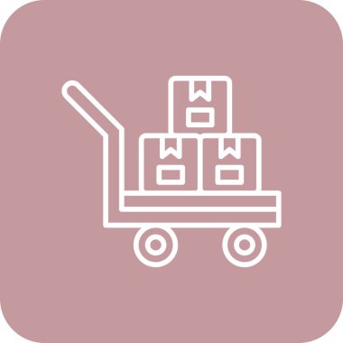 Trolley simgesi, vektör illüstrasyonu