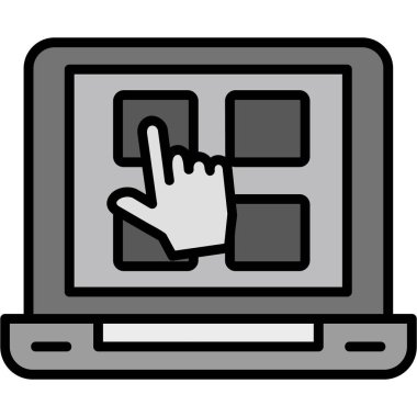 el imleç simgesi ile bilgisayar ekranı, basit biçim