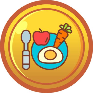 Yiyecek ve içecek ikonunun vektör illüstrasyonu