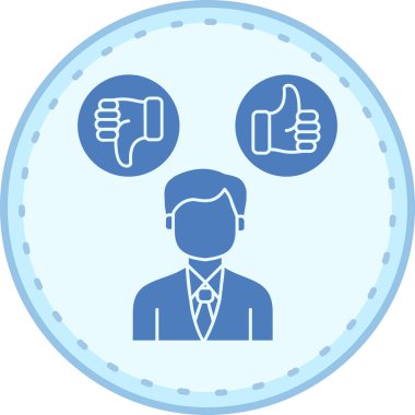 Yuvarlak simgesi olan iş adamının vektör illüstrasyonu