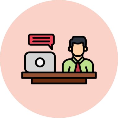 Ofisteki bir adamın vektör çizimi