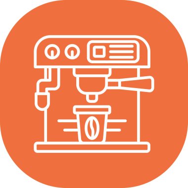 Kahve makinesinin vektör illüstrasyonu modern simge