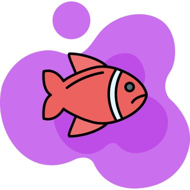 Balık ikonu. vektör illüstrasyonu