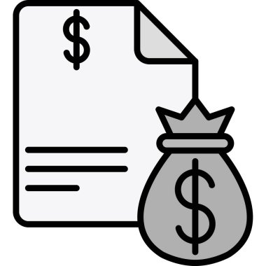 Dolar sembollü dolar banknotu, basit tasarım simgesi