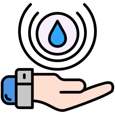 El yıkama ikonu vektör illüstrasyonu