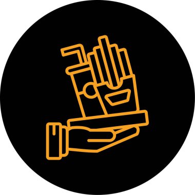 Sigarayı tutan elin vektör simgesi.