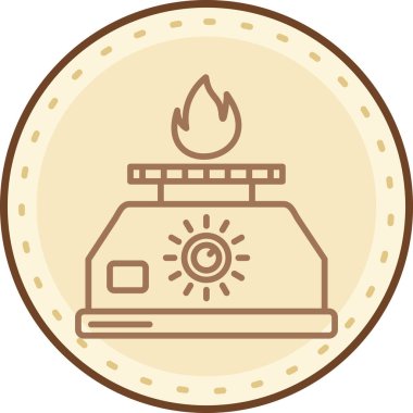 Bir ateş simgesinin vektör illüstrasyonu